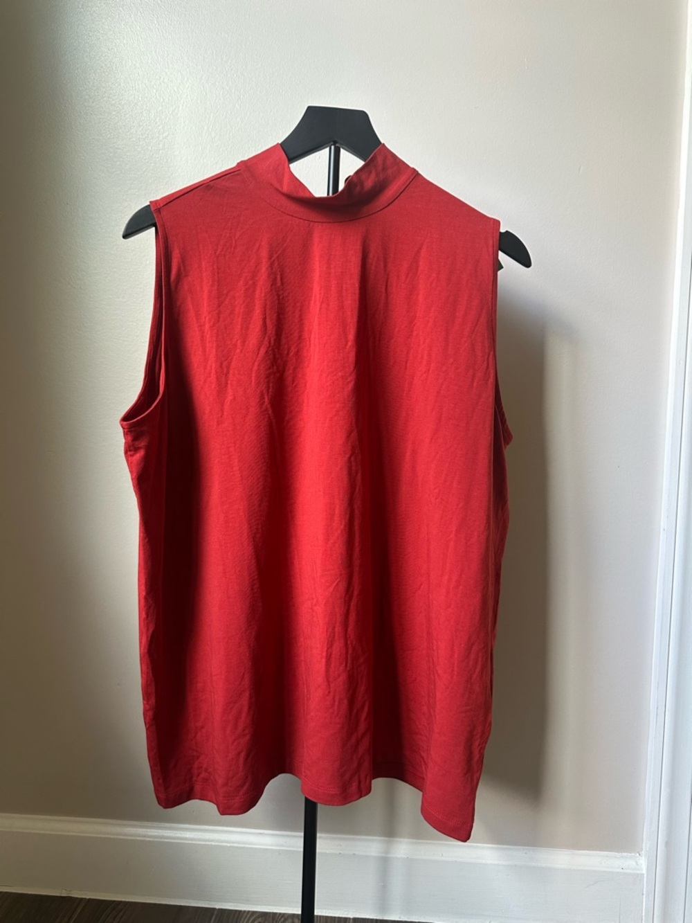 Chico's Sleeveless Mock Neck Tank Top - Rust Red - Picture 6 of 10